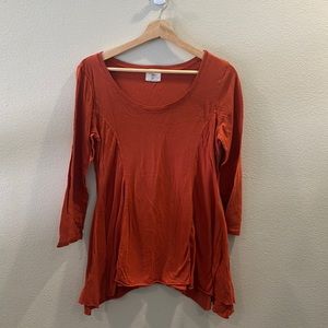 Anthropologie orange tshirt S
